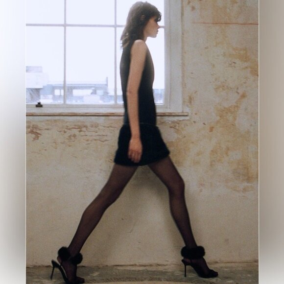 Zara DRESS WITH FAUX FUR BELT - Picture 5 of 10